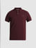 Burgundy Knitted Polo T-shirt_410873+7