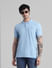 Light Blue Knitted Polo T-shirt_410874+1