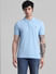 Light Blue Knitted Polo T-shirt_410874+2