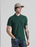 Dark Green Knitted Polo T-shirt_410876+1