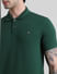 Dark Green Knitted Polo T-shirt_410876+5