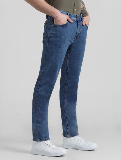 Blue Low Rise Washed Ben Skinny Jeans