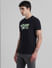 Black Logo Print Crew Neck T-shirt_410913+3