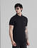 Black Zip Detail Polo T-shirt_410916+1