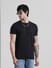 Black Logo Branding Crew Neck T-shirt_410919+1