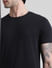 Black Logo Branding Crew Neck T-shirt_410919+5