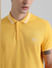 Yellow Contrast Tipping Polo T-shirt_410925+5