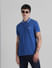 Blue Contrast Tipping Polo T-shirt_410929+1