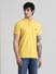 Yellow Logo Text Cotton Polo_410937+2