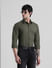 Green Cotton Full Sleeves Shirt_410942+1