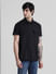 Black Drop Shoulder Shirt_410950+2