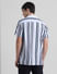 Blue Striped Short Sleeves Shirt_410954+4