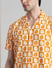 Orange Abstract Print Shirt_410955+5