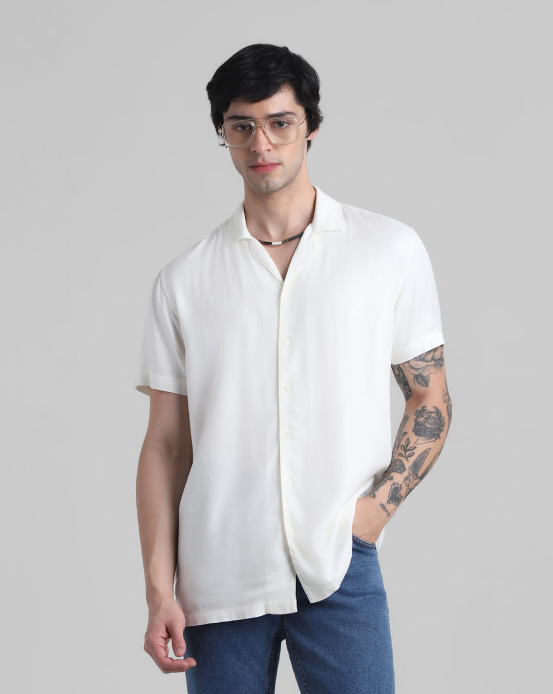 White Resort Collar Shirt