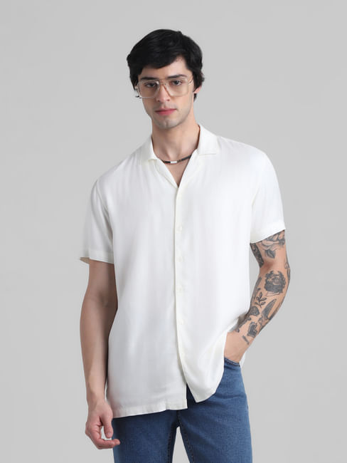 White Resort Collar Shirt