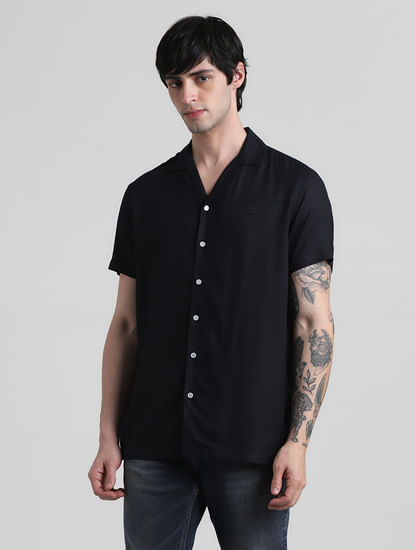 Black Resort Collar Shirt