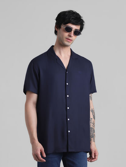 Navy Blue Resort Collar Shirt