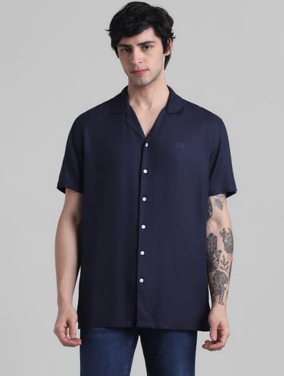 Navy Blue Resort Collar Shirt