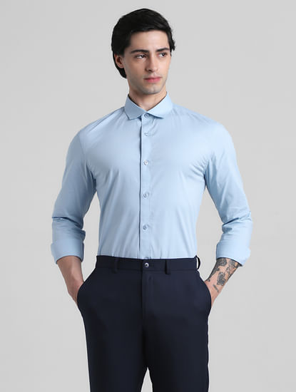 Blue Formal Full Sleeves Shirt