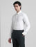 White Jacquard Slim Fit Shirt_410972+3