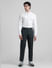 White Jacquard Slim Fit Shirt_410972+6