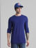 Dark Blue Knitted Cotton Pullover_410973+1