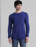 Dark Blue Knitted Cotton Pullover_410973+2