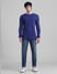 Dark Blue Knitted Cotton Pullover_410973+6