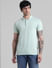 Green Contrast Tipping Polo T-shirt_410974+2