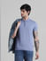 Blue Contrast Tipping Polo T-shirt_410975+1