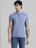 Blue Contrast Tipping Polo T-shirt_410975+2