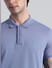 Blue Contrast Tipping Polo T-shirt_410975+5