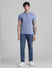 Blue Contrast Tipping Polo T-shirt_410975+6