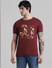 Maroon Graphic Print T-shirt_410978+2
