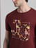Maroon Graphic Print T-shirt_410978+5