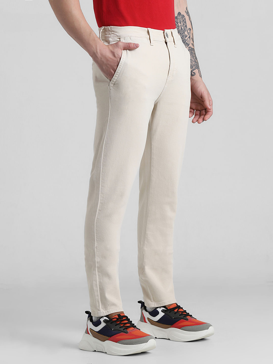 Slim Fit Twill Pants - Gray - Ladies | H&M US