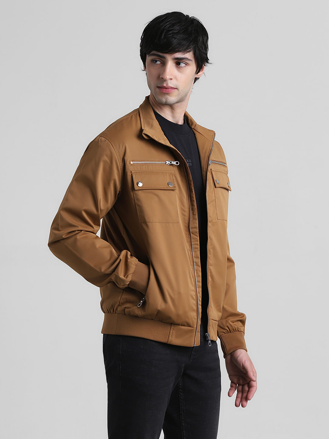 Buy Celio Solid Brown Long Sleeves Denim Jacket at Amazon.in