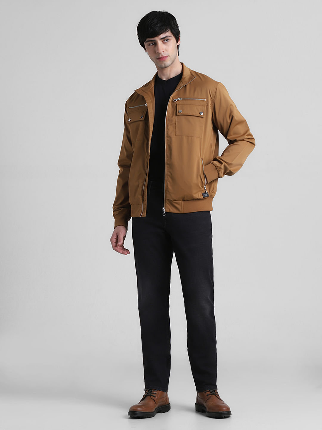 WHYIT Jacket for Men Men's High Quality Brown Denim Jacket (Color : Yellow,  Size : XXL) : Buy Online at Best Price in KSA - Souq is now Amazon.sa:  Fashion
