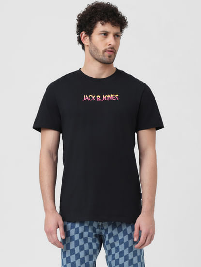X Sunburn Black Techno Print Crew Neck T-shirt