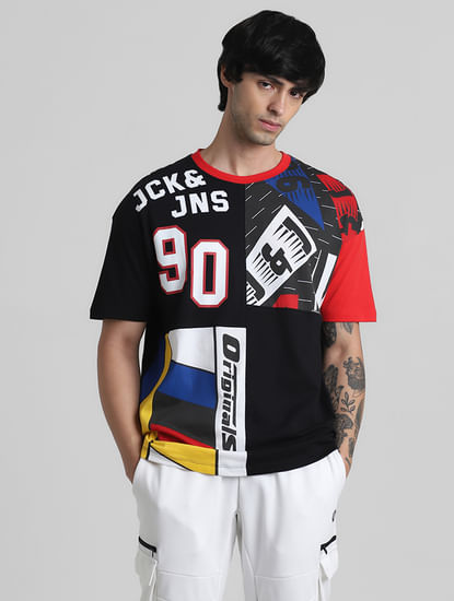 URBAN RACERS by JACK&JONES WHITE PRINTED BOXY FIT T-SHIRT