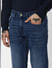 Dark Blue Mid Rise Clark Regular Fit Jeans_56109+5