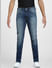 Blue Mid Rise Washed Clark Regular Jeans_405502+6