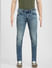 Blue Low Rise Washed Ben Skinny Jeans_405495+6