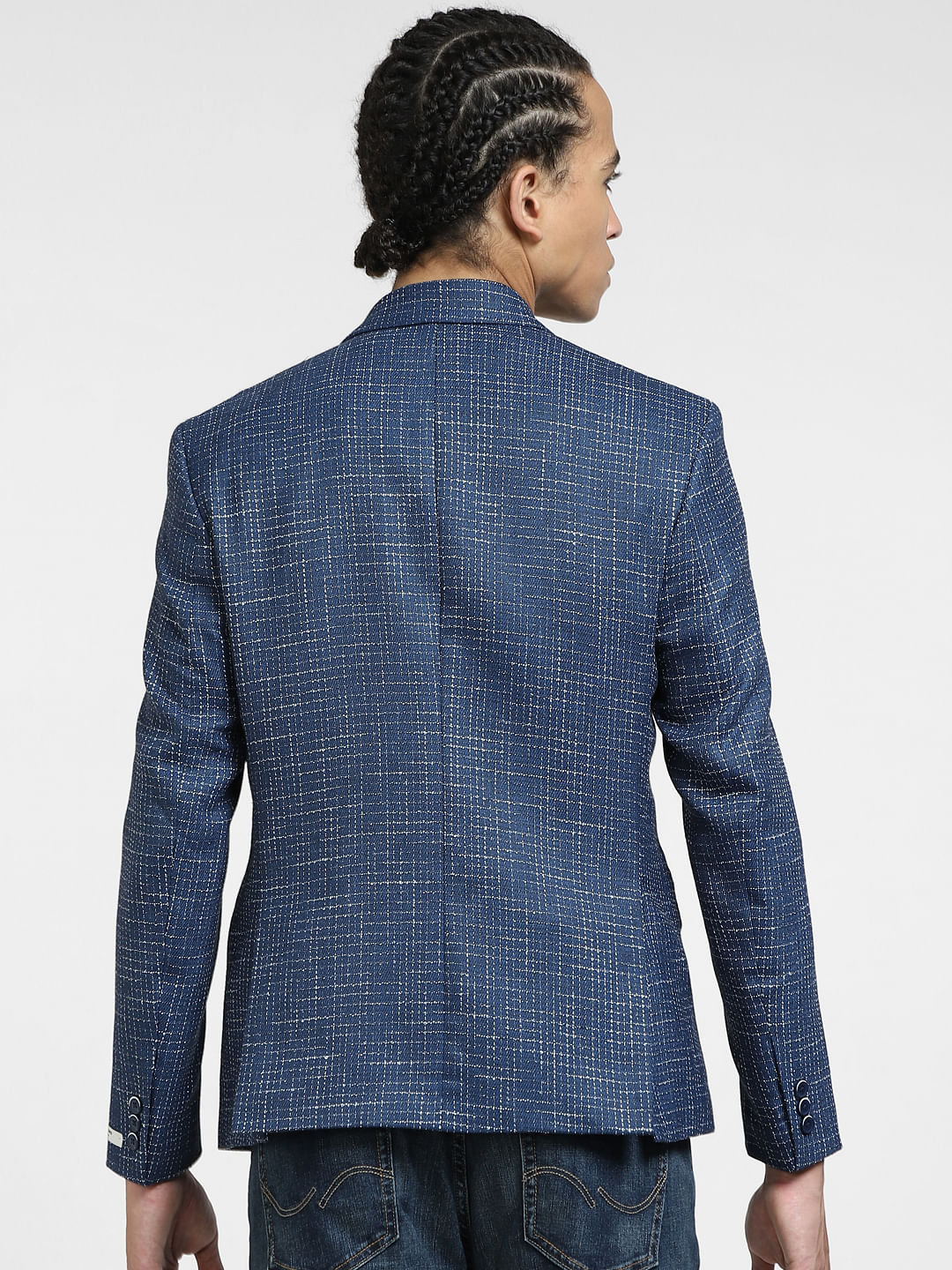 Printed blue store blazer