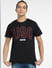 Black Logo Print Crew Neck T-shirt_405516+2