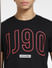 Black Logo Print Crew Neck T-shirt_405516+5