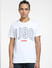 White Logo Print Crew Neck T-shirt_405517+2