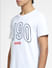 White Logo Print Crew Neck T-shirt_405517+5