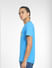Blue Logo Print Crew Neck T-shirt_405521+3