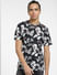Black All Over Print Crew Neck T-shirt_405525+2